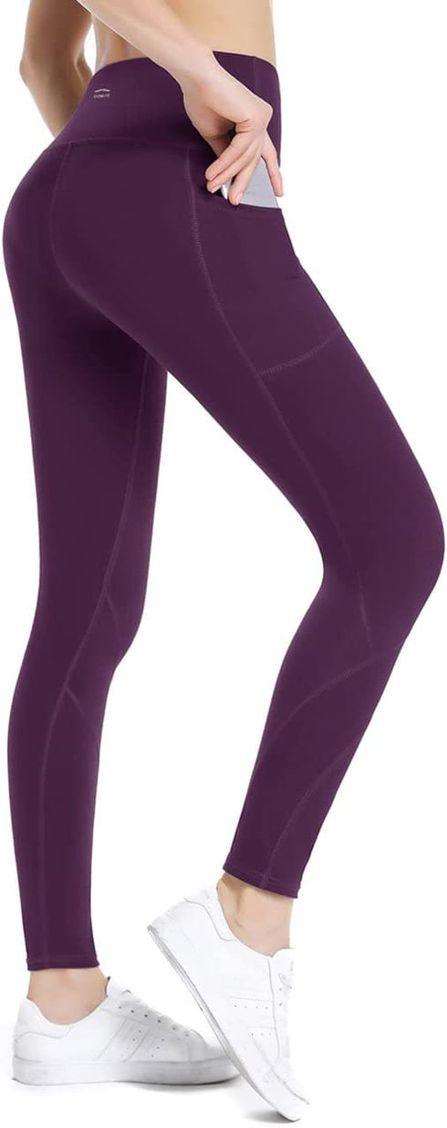 High Waisted Tummy Control Leggings-Yoga-Pants with Pockets Leggings for Women Workout Squat Proof Tights